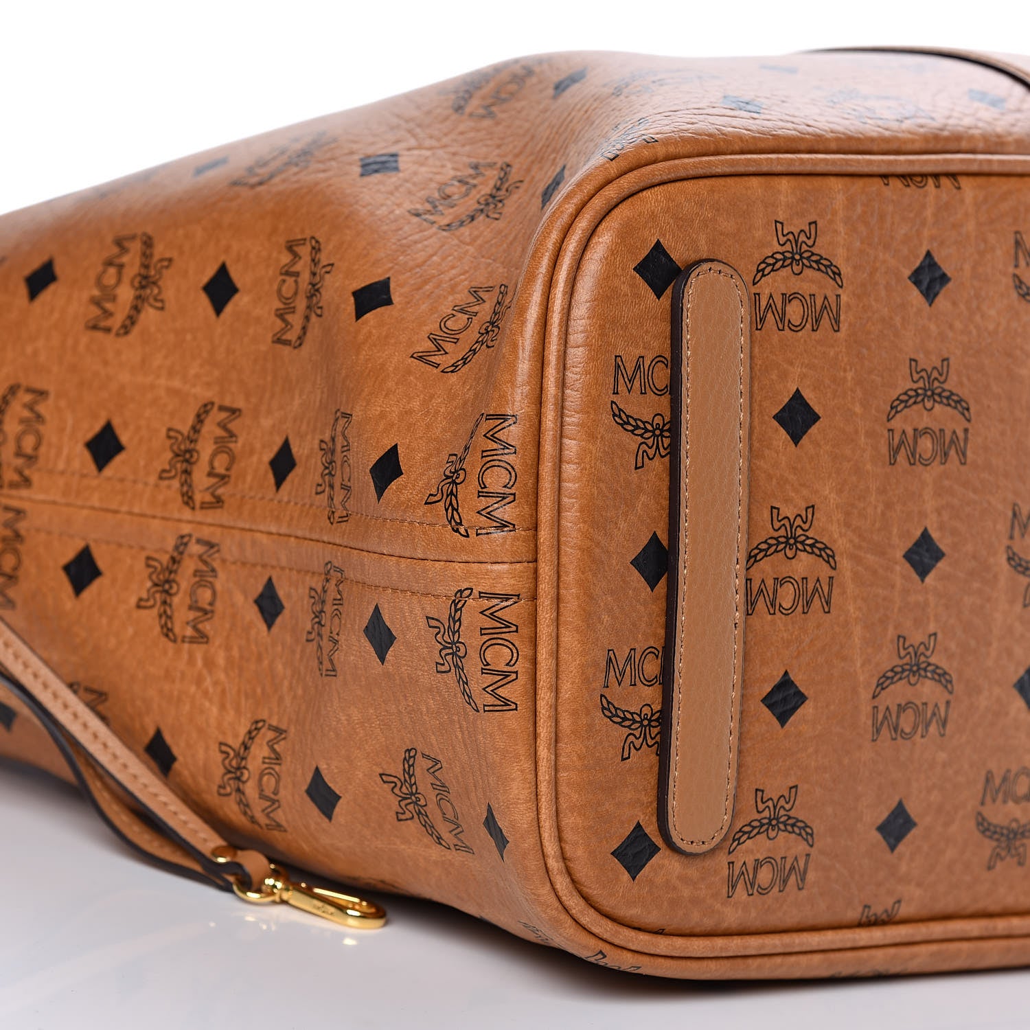 MCM Visetos Medium Liz Reversible Shopper Tote Cognac 13 of 16