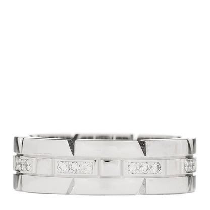 Cartier 18K White Gold Diamond Tank Francaise Band Ring 53 6.5 1 of 5