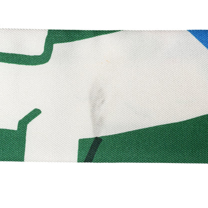 Hermes Silk Graff Graffiti Twilly Orange Jaune Vif Vert 5 of 5