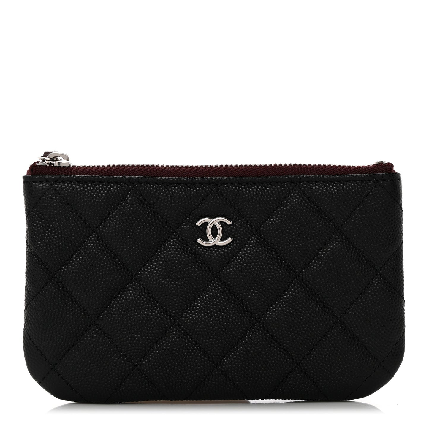 Caviar Quilted Small Cosmetic Case Black