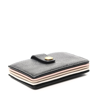 Miu Miu Goatskin Madras Accordion Card Holder Black 4 of 7
