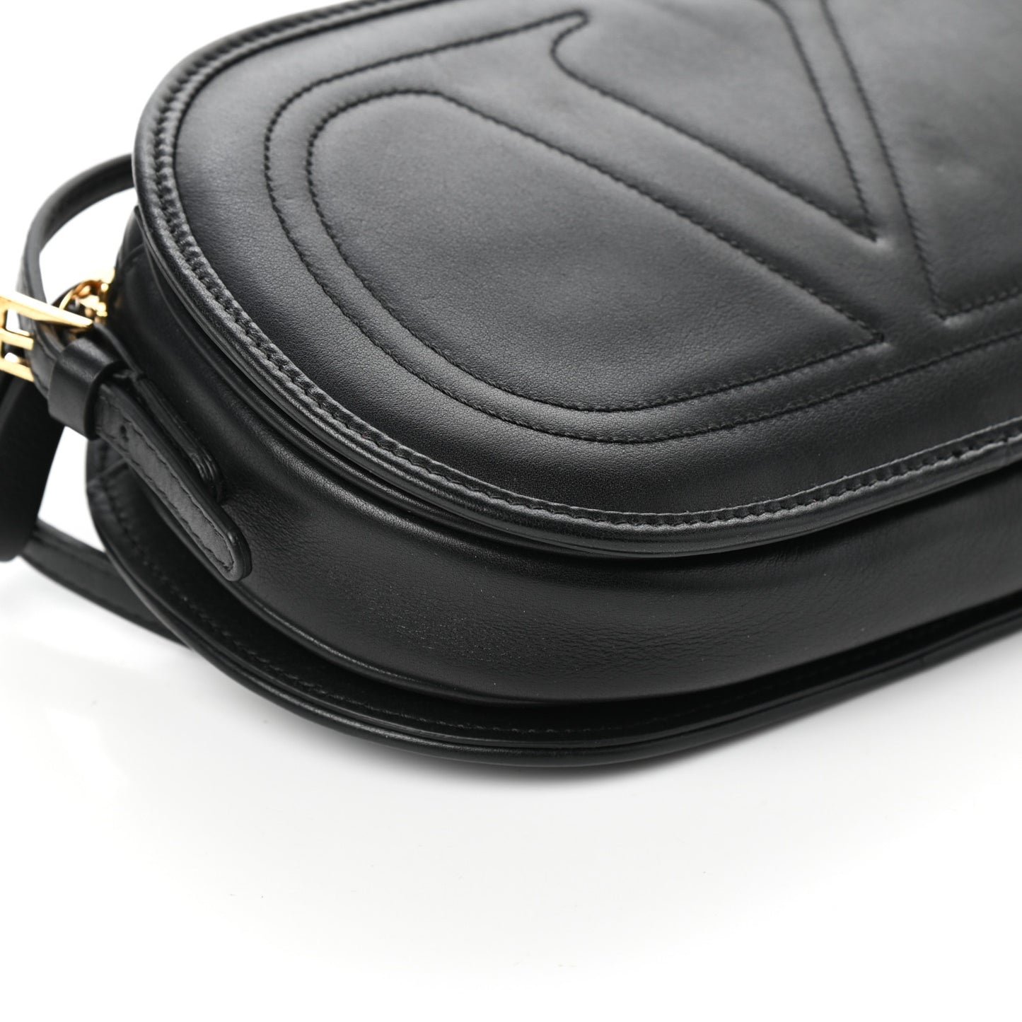 Calfskin Small Logo Go Crossbody Bag Black