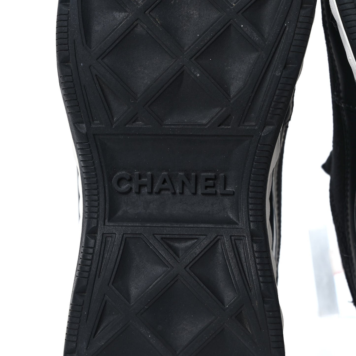 Velvet Calfskin Mixed Fibers CC Sneakers 37.5 Black