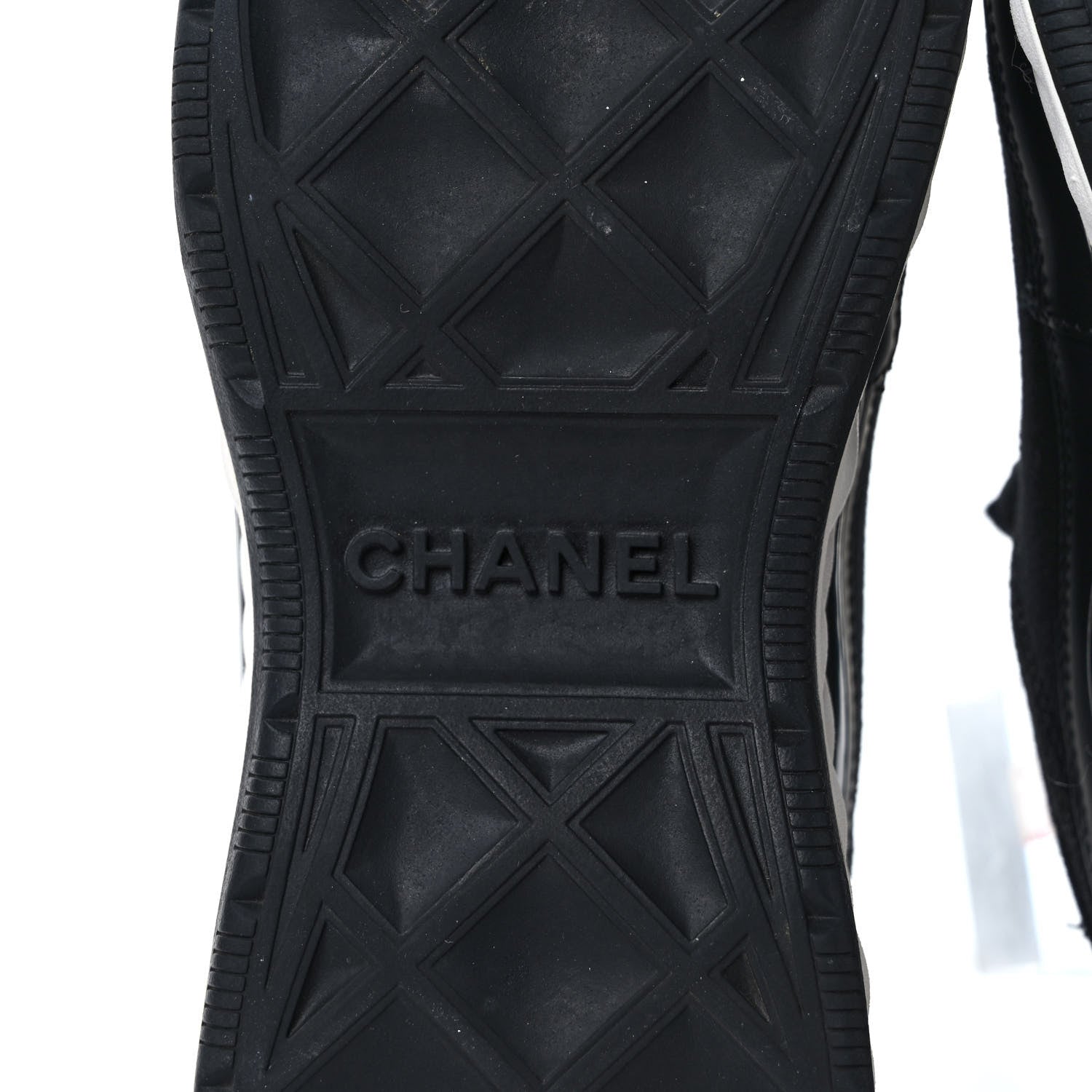 Chanel Velvet Calfskin Mixed Fibers CC Sneakers 37.5 Black 7 of 9