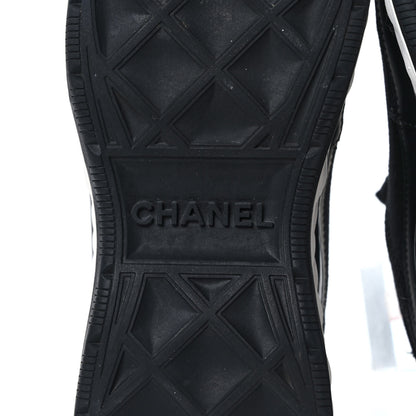 Chanel Velvet Calfskin Mixed Fibers CC Sneakers 37.5 Black 7 of 9
