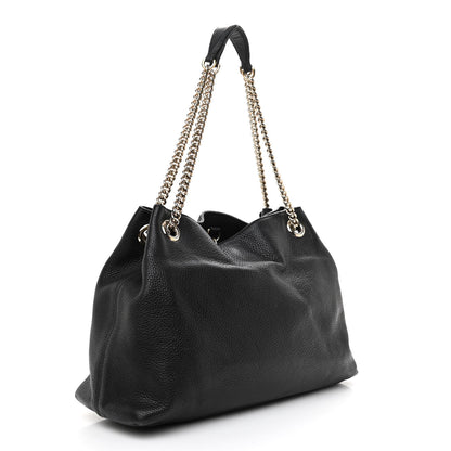Gucci Pebbled Calfskin Medium Soho Chain Shoulder Bag Black 3 of 15
