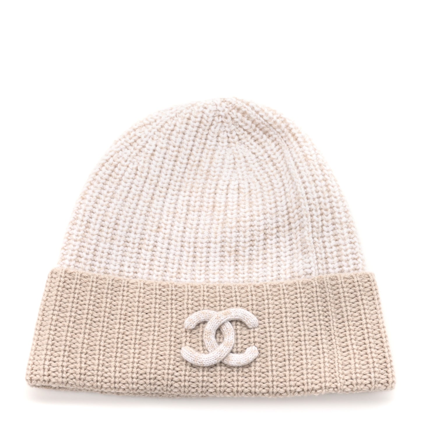 Cashmere CC Beanie Hat Beige White