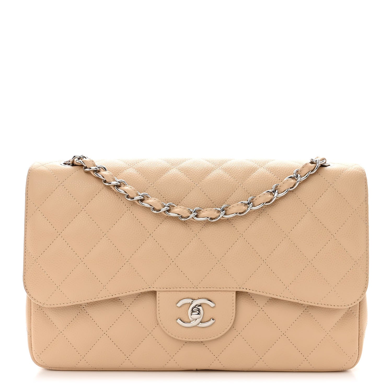 Chanel Caviar Quilted Jumbo Double Flap Beige Clair 1 of 13