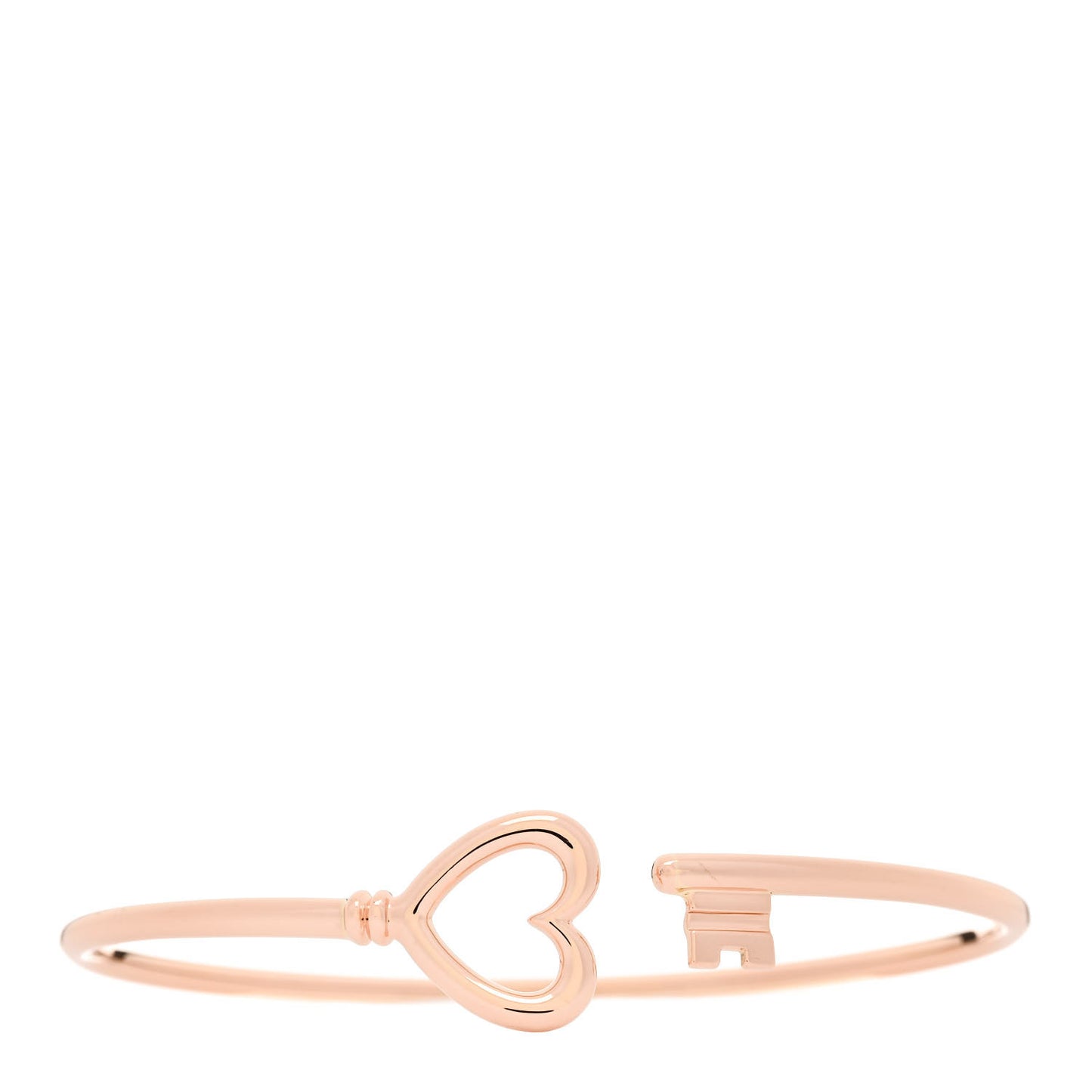 18K Rose Gold Open Heart Key Bracelet