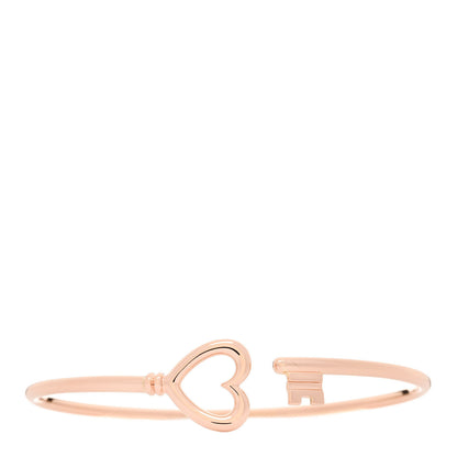 Tiffany 18K Rose Gold Open Heart Key Bracelet 1 of 4