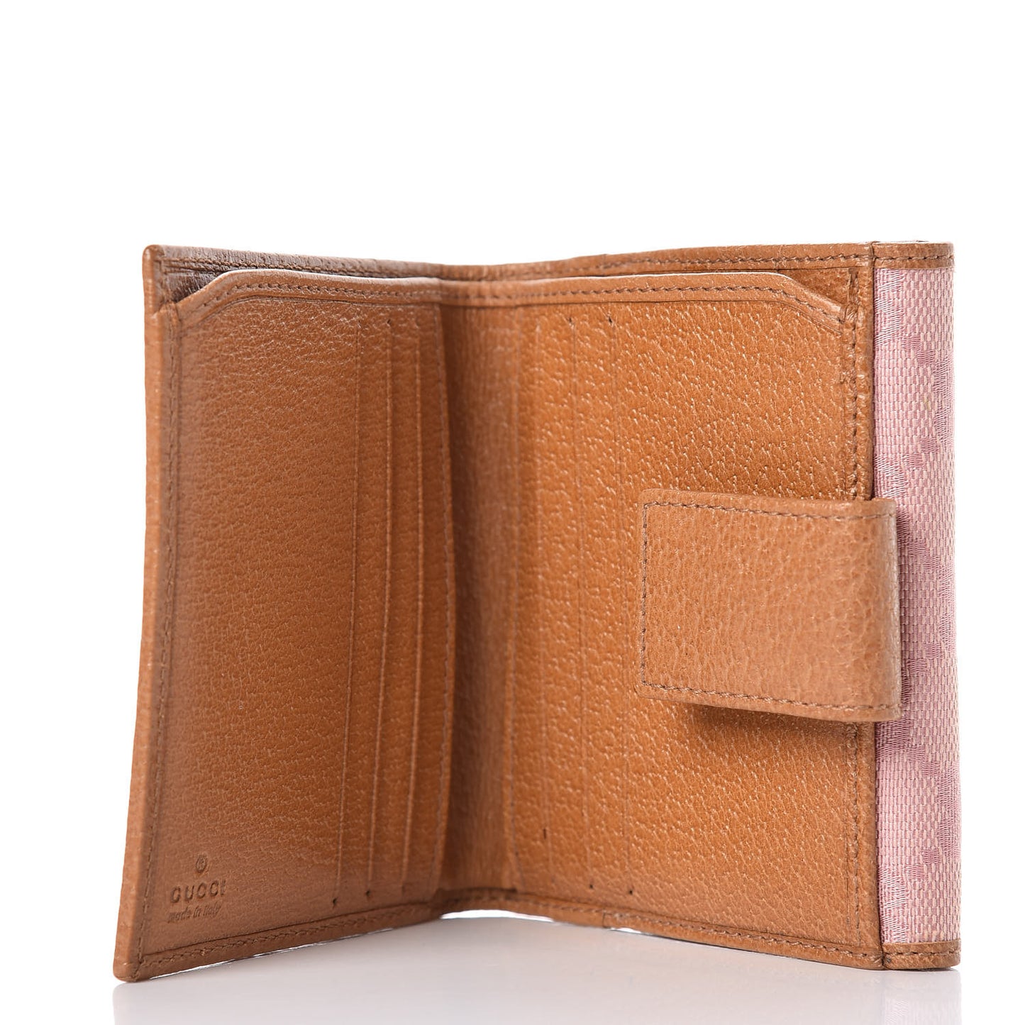 Monogram Metal Bar French Flap Wallet Pink