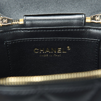 Chanel Lambskin Quilted Trendy Vanity Case Black 6 of 15