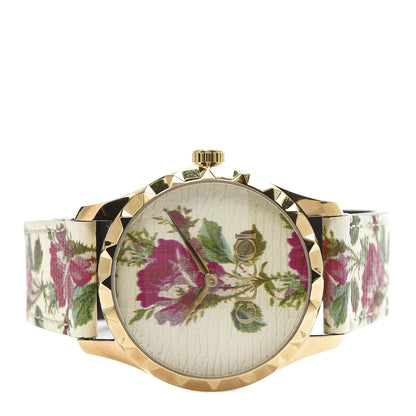 Gucci Stainless Steel Calfskin 38mm G-Timeless Floral Quartz Watch Ivory 3 of 9