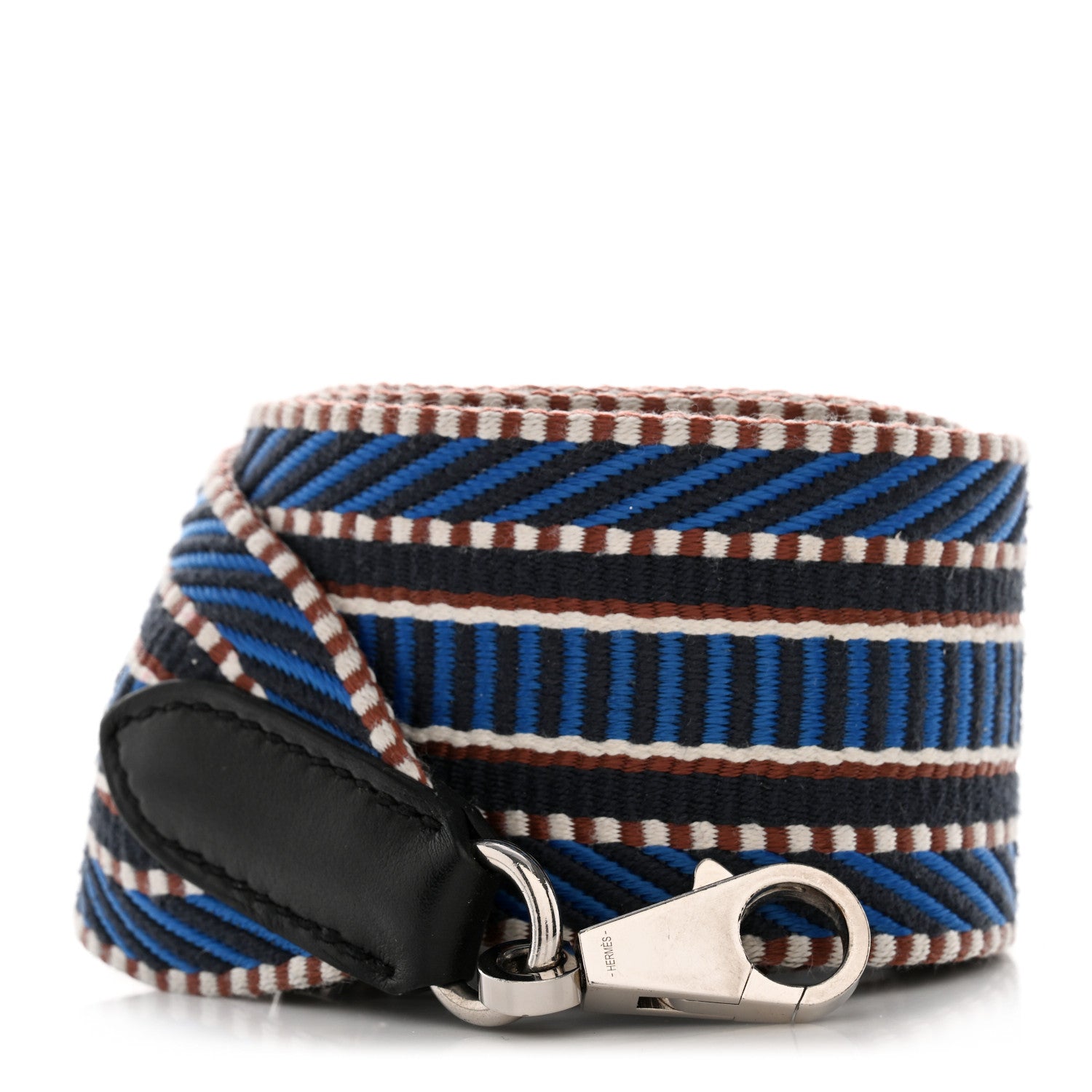 Hermes Toile Swift 50mm Sangle Cavale Shoulder Strap Bleu Zellige Indigo Black 1 of 7