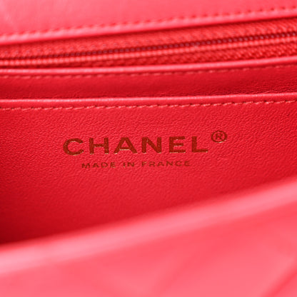 Chanel Lambskin Quilted Mini Rectangular Flap Dark Pink 6 of 10