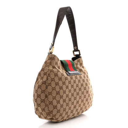 Gucci Monogram Medium New Ladies Web Hobo Dark Brown 3 of 12