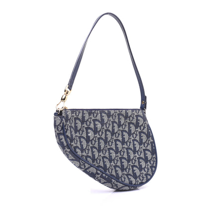 Christian Dior Monogram Mini Saddle Pochette Navy 3 of 11
