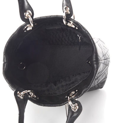 Christian Dior Lambskin Cannage Small Soft Lady Dior Tote Black 4 of 7