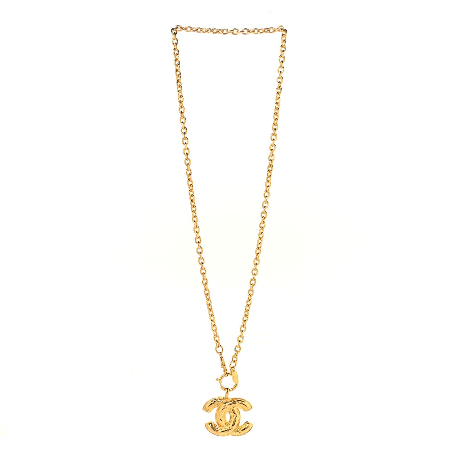 Chanel Metal Quilted CC Long Necklace Gold 3 of 5