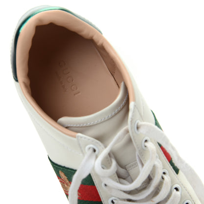 Gucci Calfskin Web Bee Embroidered Womens Ace Platform Sneakers 36 White 8 of 10