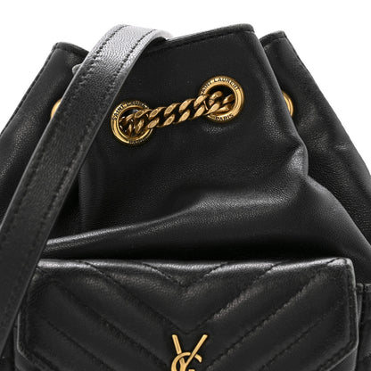Saint Laurent Lambskin Matelasse Monogram Joe Nano Bucket Bag Black 7 of 13
