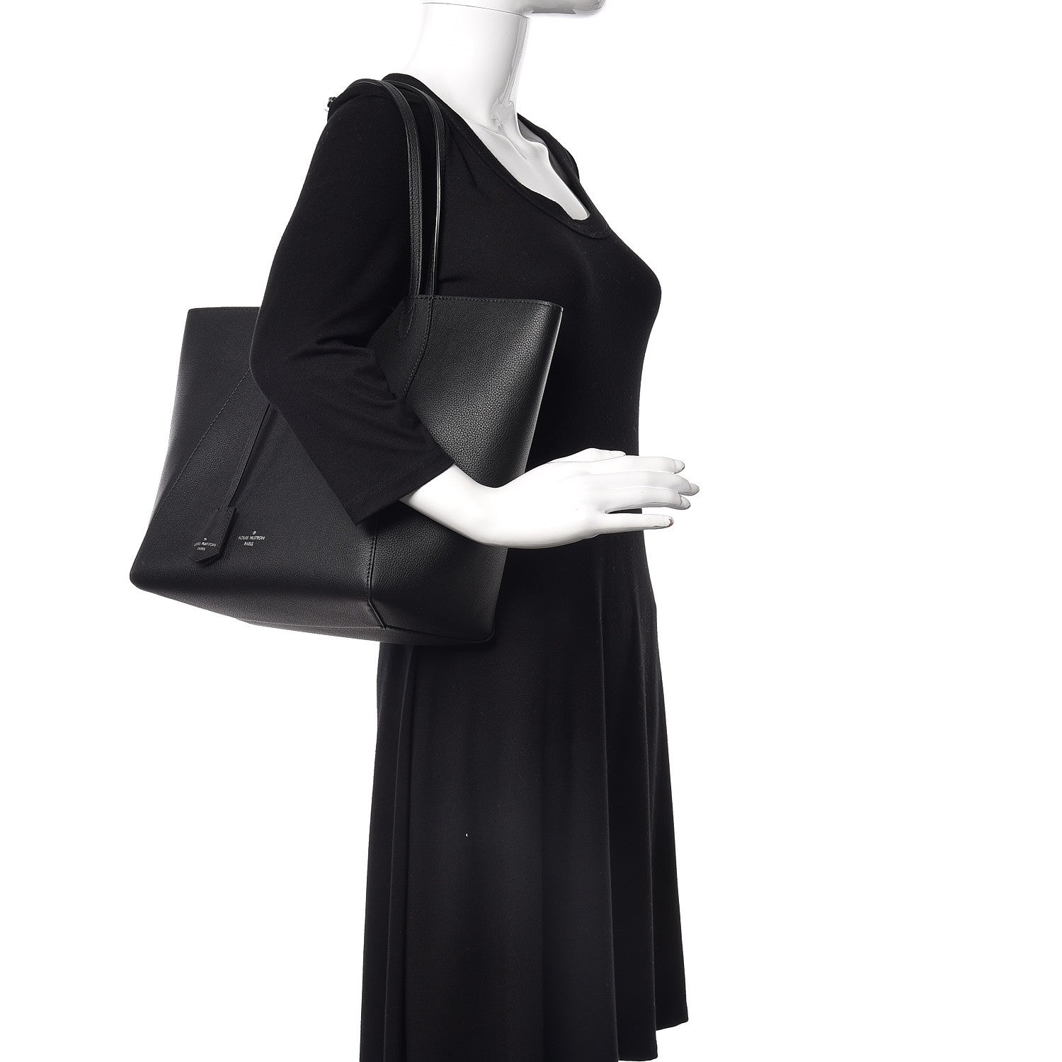 Louis Vuitton Calfskin Lockme Cabas Black 2 of 8