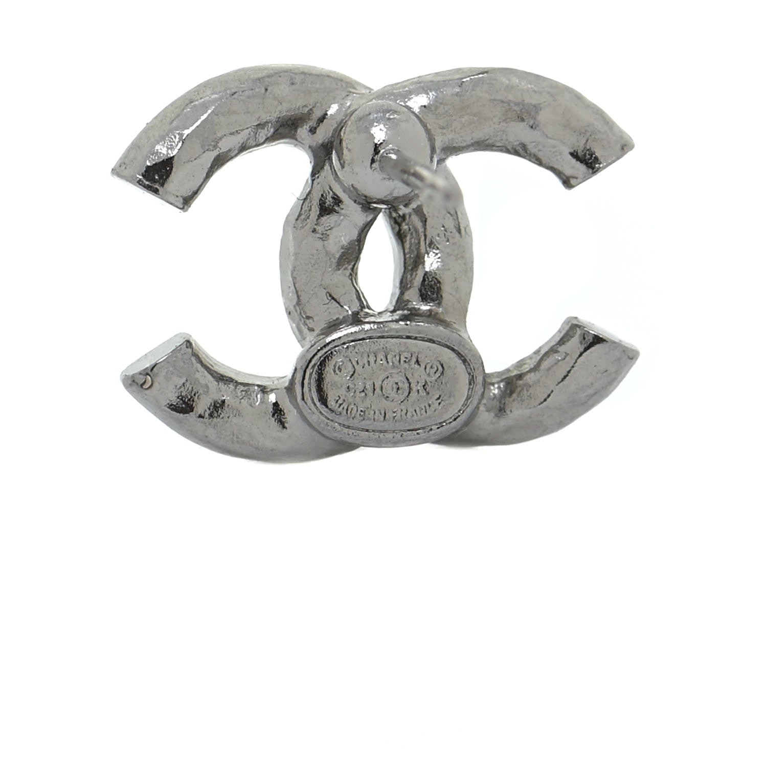 Chanel Ruthenium Crystal CC Earrings 4 of 5