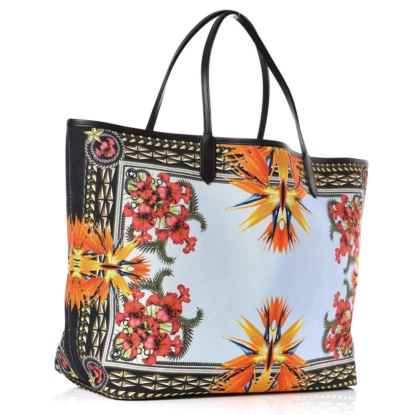 Canvas Birds Of Paradise Print Large Antigona Tote Multicolor