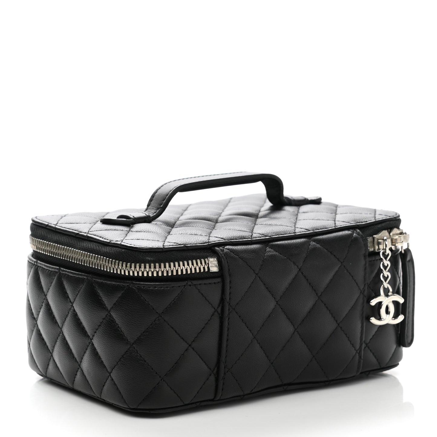 Lambskin Quilted Jewelry Case Black