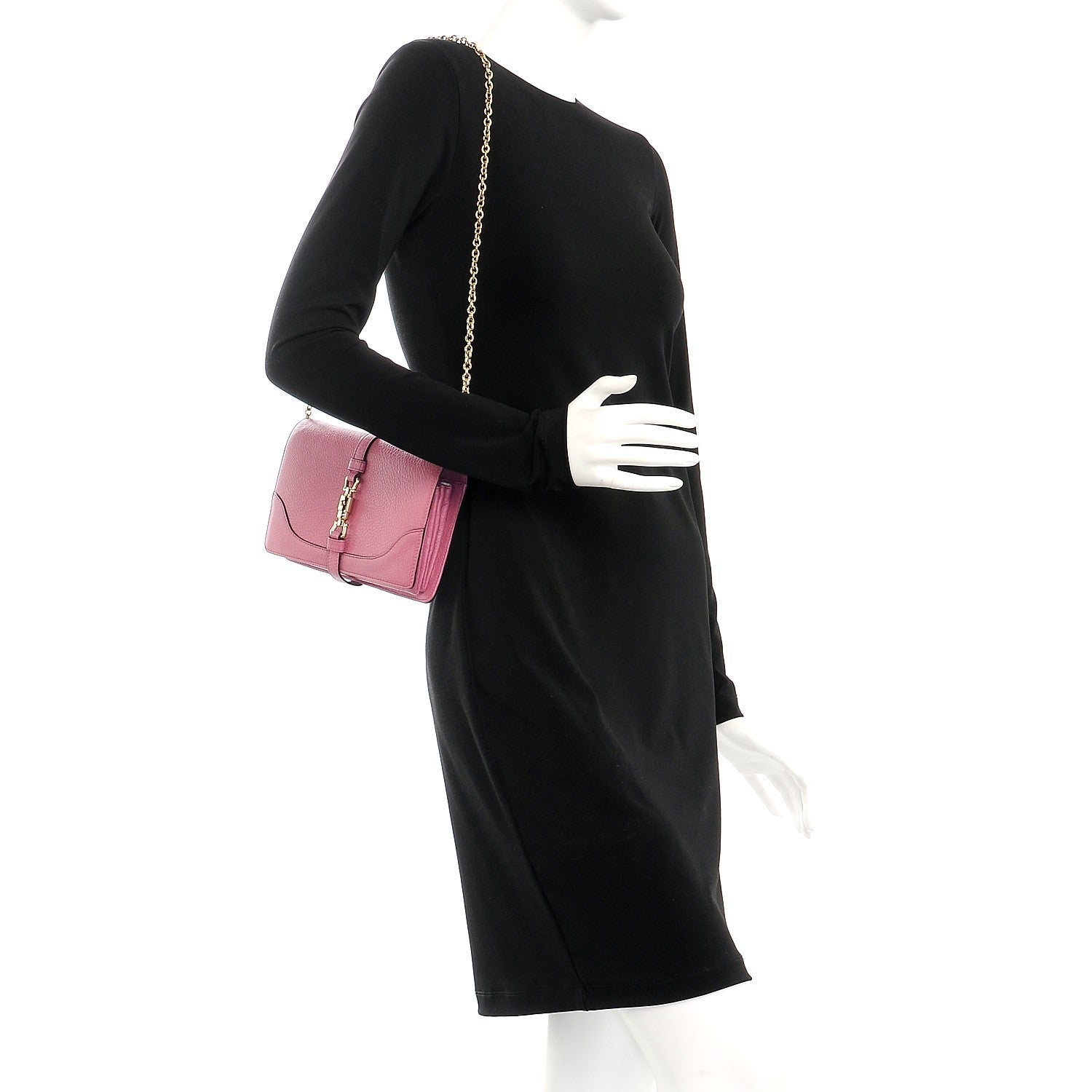 Gucci Pebbled Calfskin Piston Broadway Evening Bag Fresia Rose 2 of 8