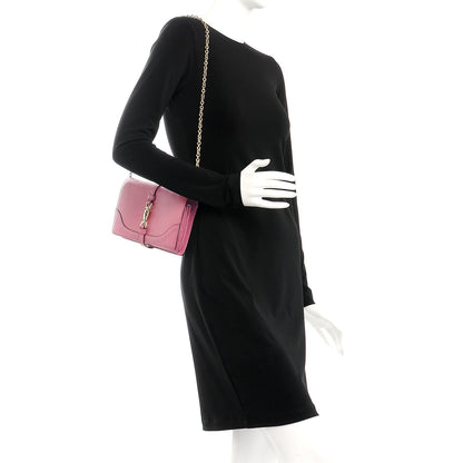 Gucci Pebbled Calfskin Piston Broadway Evening Bag Fresia Rose 2 of 8