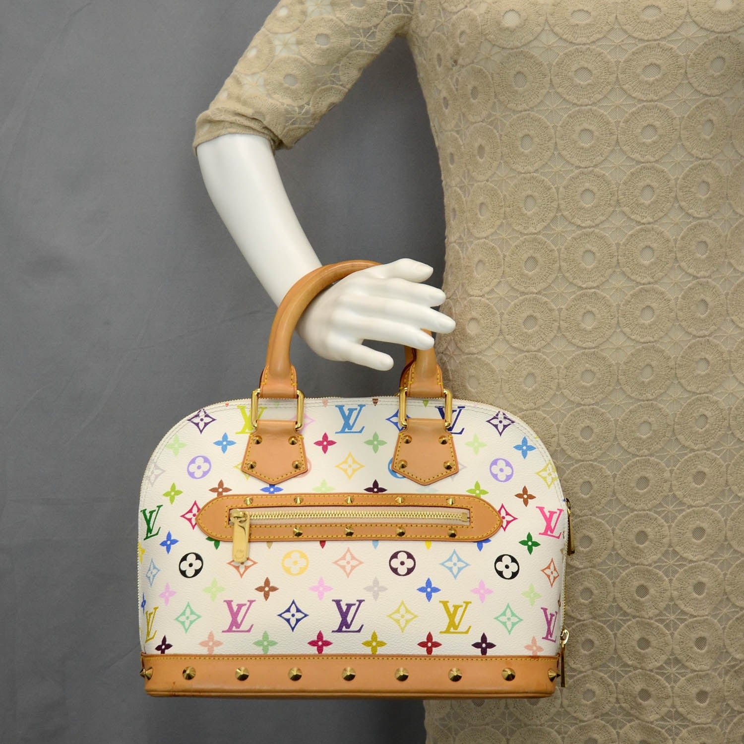 Louis Vuitton Monogram Multicolor Alma White 2 of 9