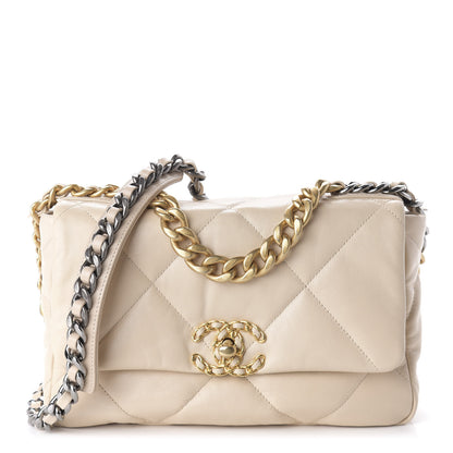 Chanel Lambskin Quilted Medium 19 Flap Light Beige 1 of 11