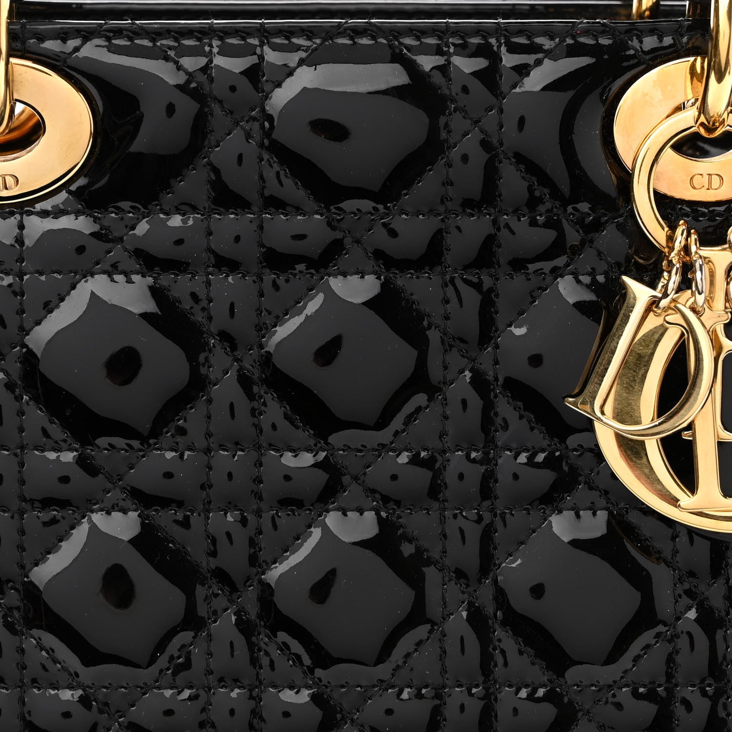 Christian Dior Patent Cannage Medium Lady Dior Black 8 of 10