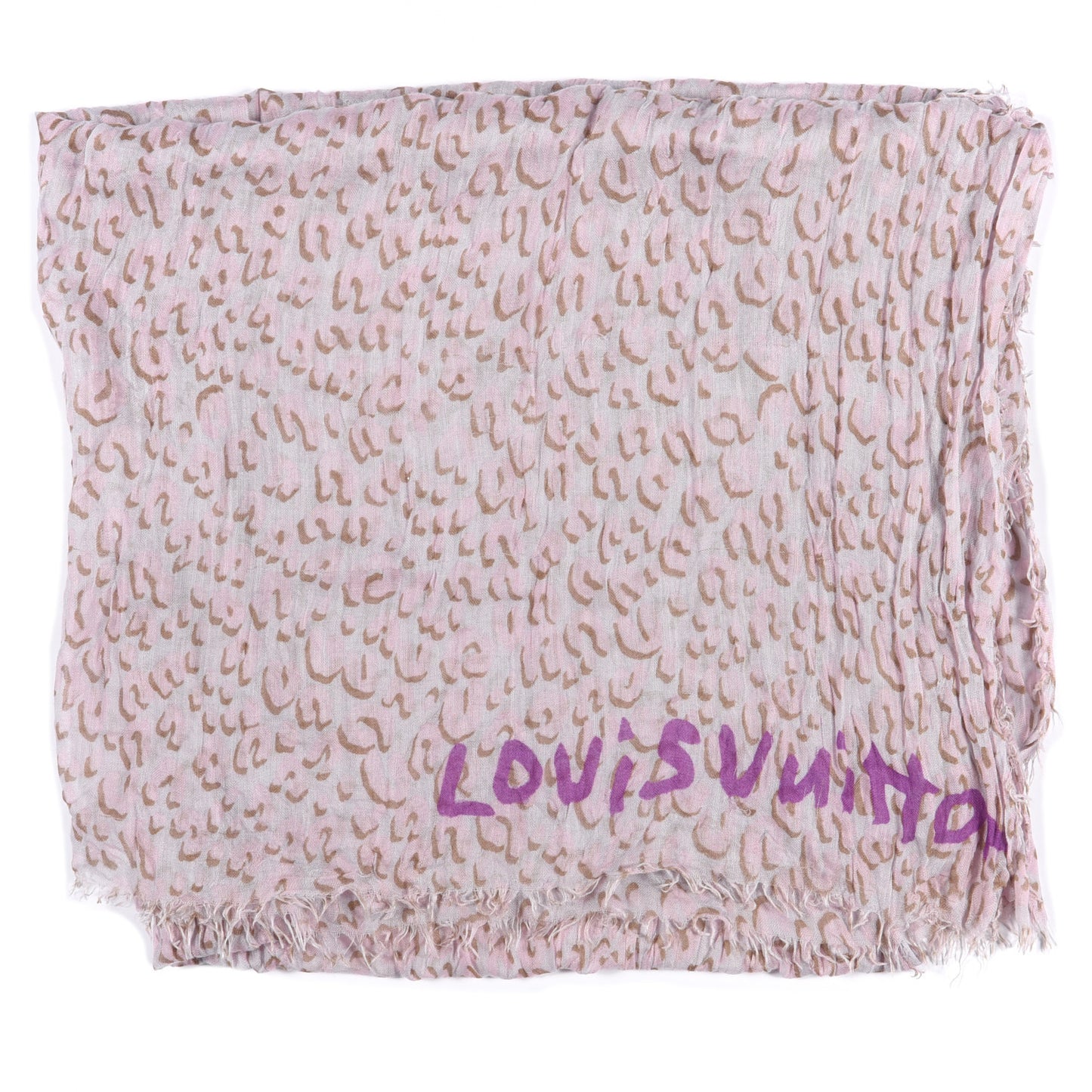 Cashmere Silk Leopard Etole Stole Pink