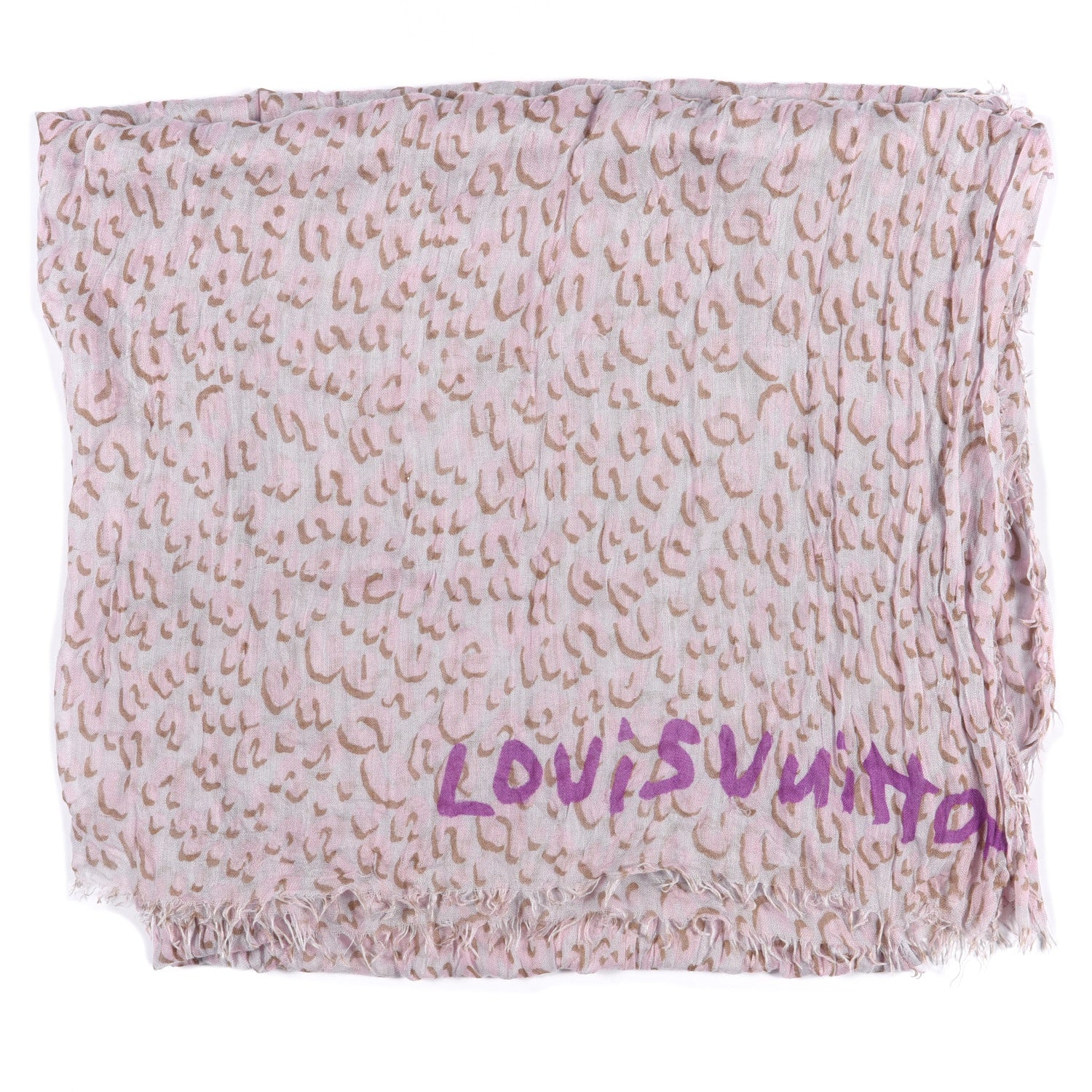 Louis Vuitton Cashmere Silk Leopard Etole Stole Pink 2 of 3
