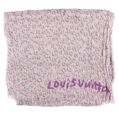 Louis Vuitton Cashmere Silk Leopard Etole Stole Pink 2 of 3