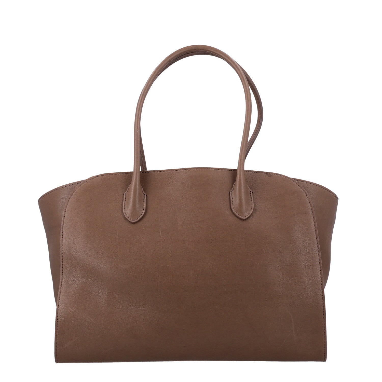 The Row Polished Saddle Calfskin Marlo 14 Tawny Brown 1 of 8