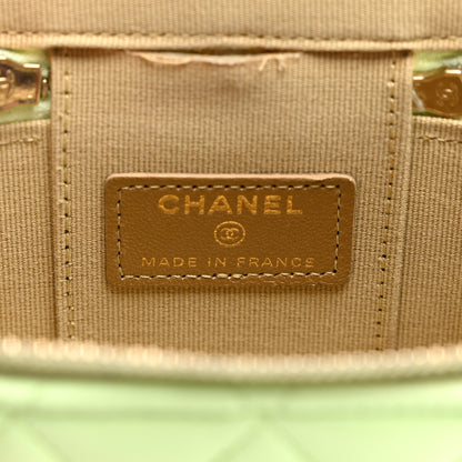 Chanel Lambskin Quilted Pearl Crush Mini Vanity Case With Chain Light Green 5 of 11