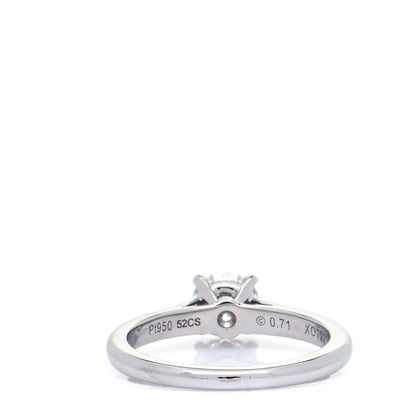 Cartier Platinum Diamond .71ct Solitaire 1895 Engagement Ring 52 6 3 of 10