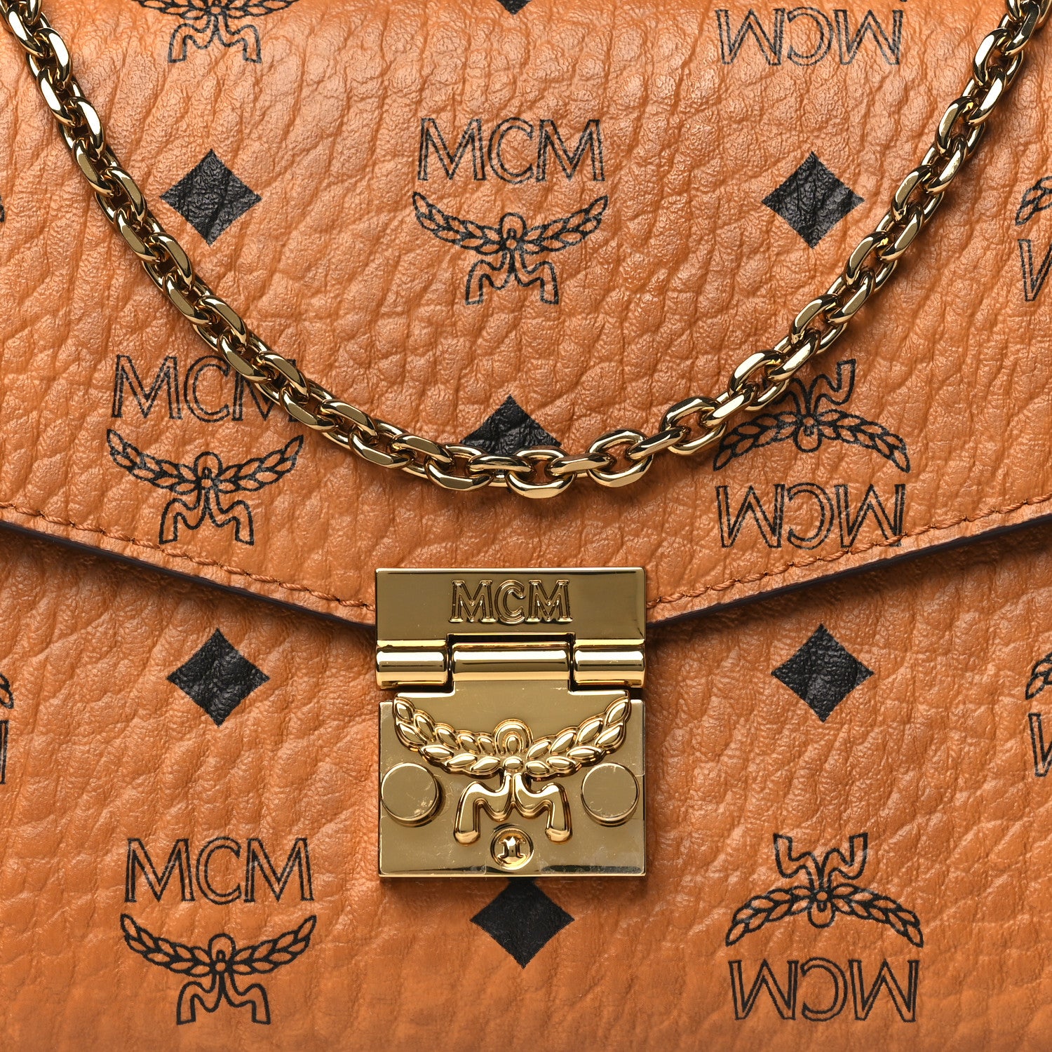 MCM Visetos Millie Wallet On Chain Cognac 8 of 10