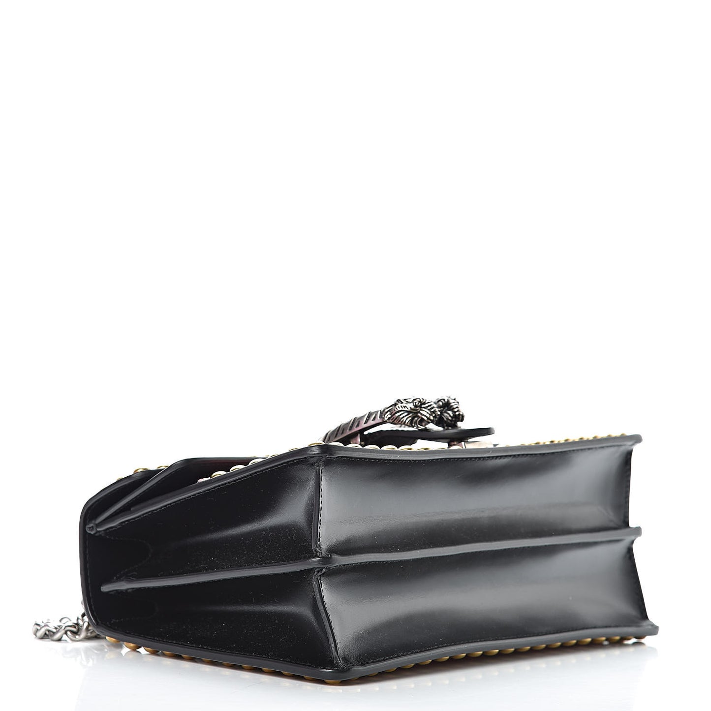 Calfskin Floral Embroidered Studded Small Dionysus Shoulder Bag Black