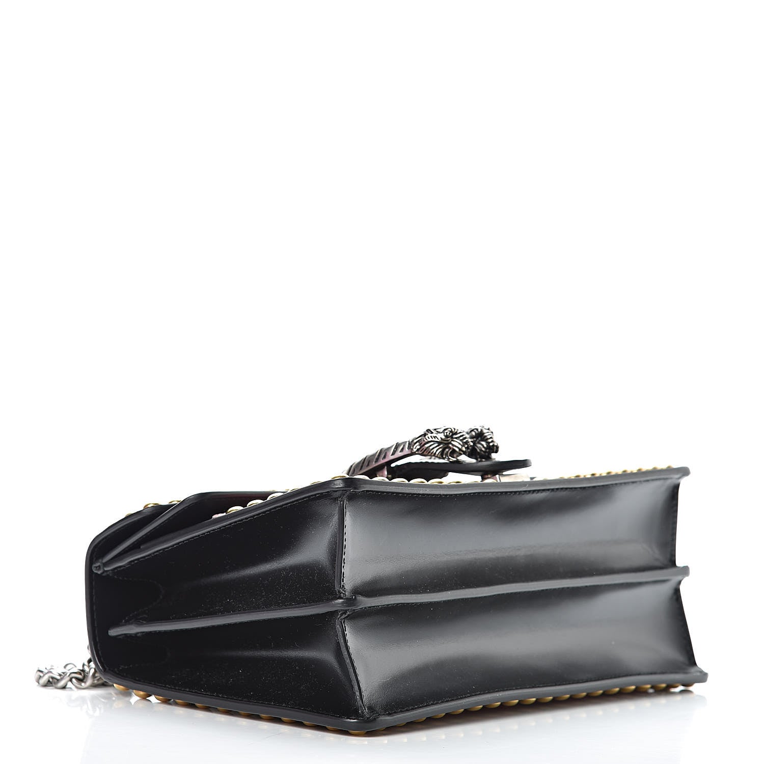 Gucci Calfskin Floral Embroidered Studded Small Dionysus Shoulder Bag Black 4 of 16