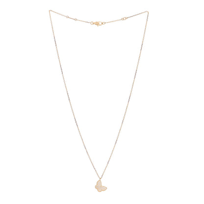 Van Cleef & Arpels 18K Yellow Gold Mother of Pearl Sweet Alhambra Butterfly Pendant Necklace 3 of 6