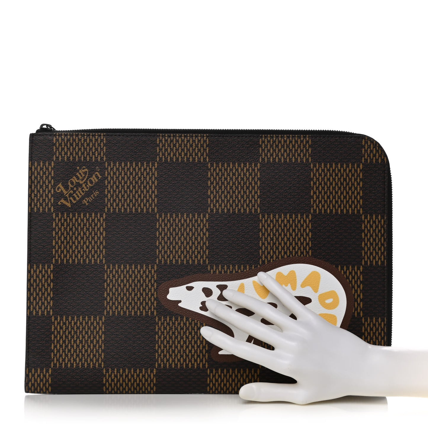 X NIGO Giant Damier Ebene Bear Pochette Jour GM