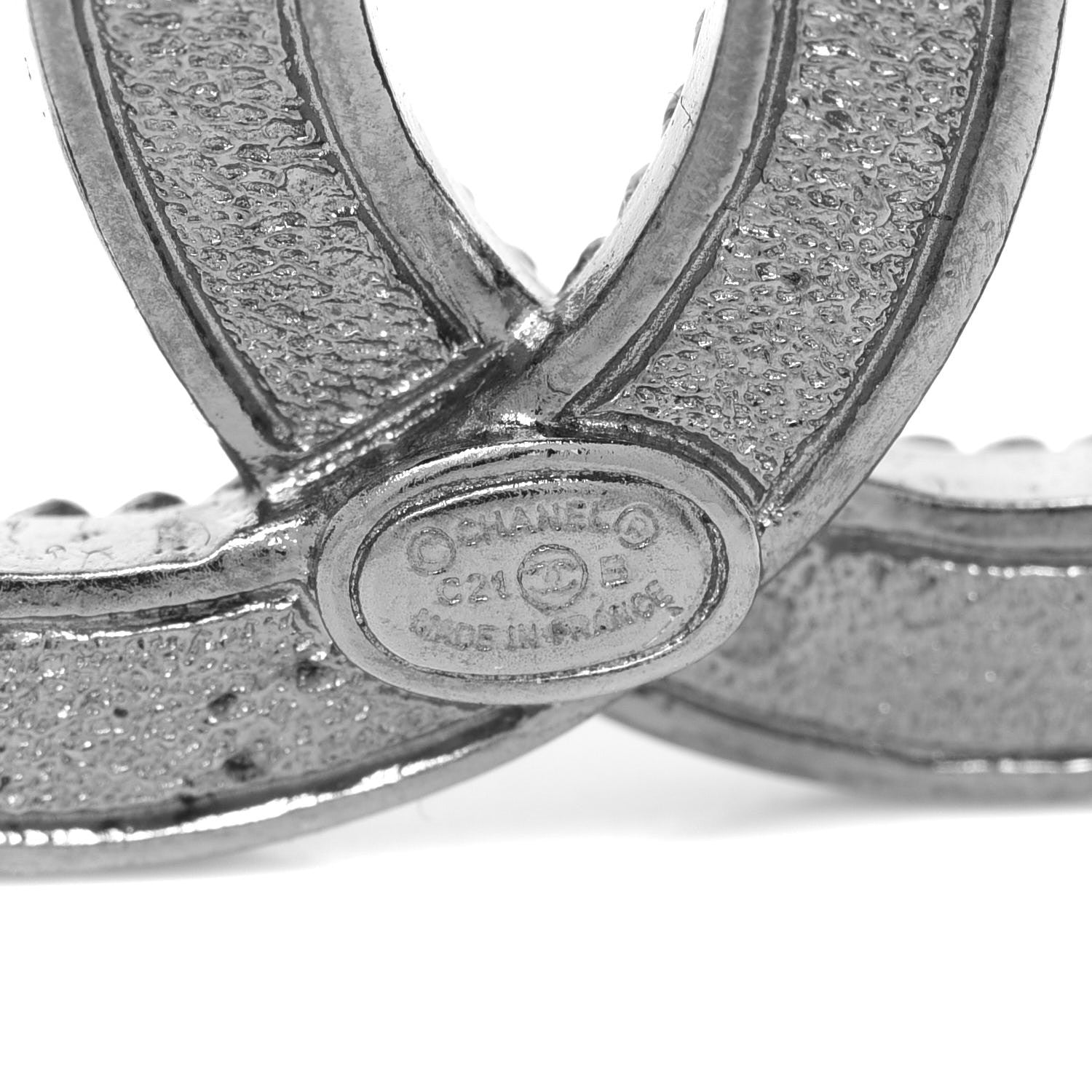 Chanel Crystal Chain CC Brooch Silver 4 of 5