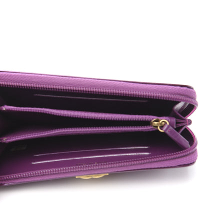 Chanel Patent Quilted Small Boy Zip Around Wallet Purple 5 of 9
