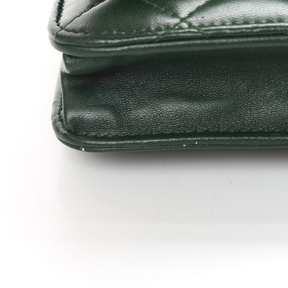 Chanel Lambskin Quilted Boy Wallet On Chain WOC Green 16 of 17