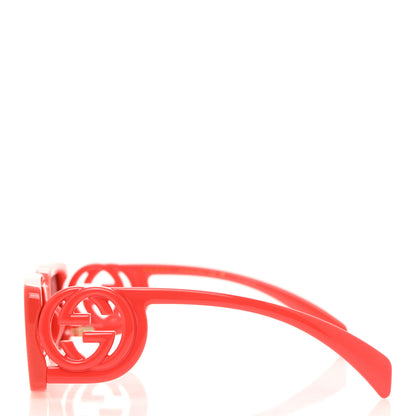 Gucci Acetate Chaise Rectangler Frame Sunglasses GG1325S Salmon Pink 3 of 8