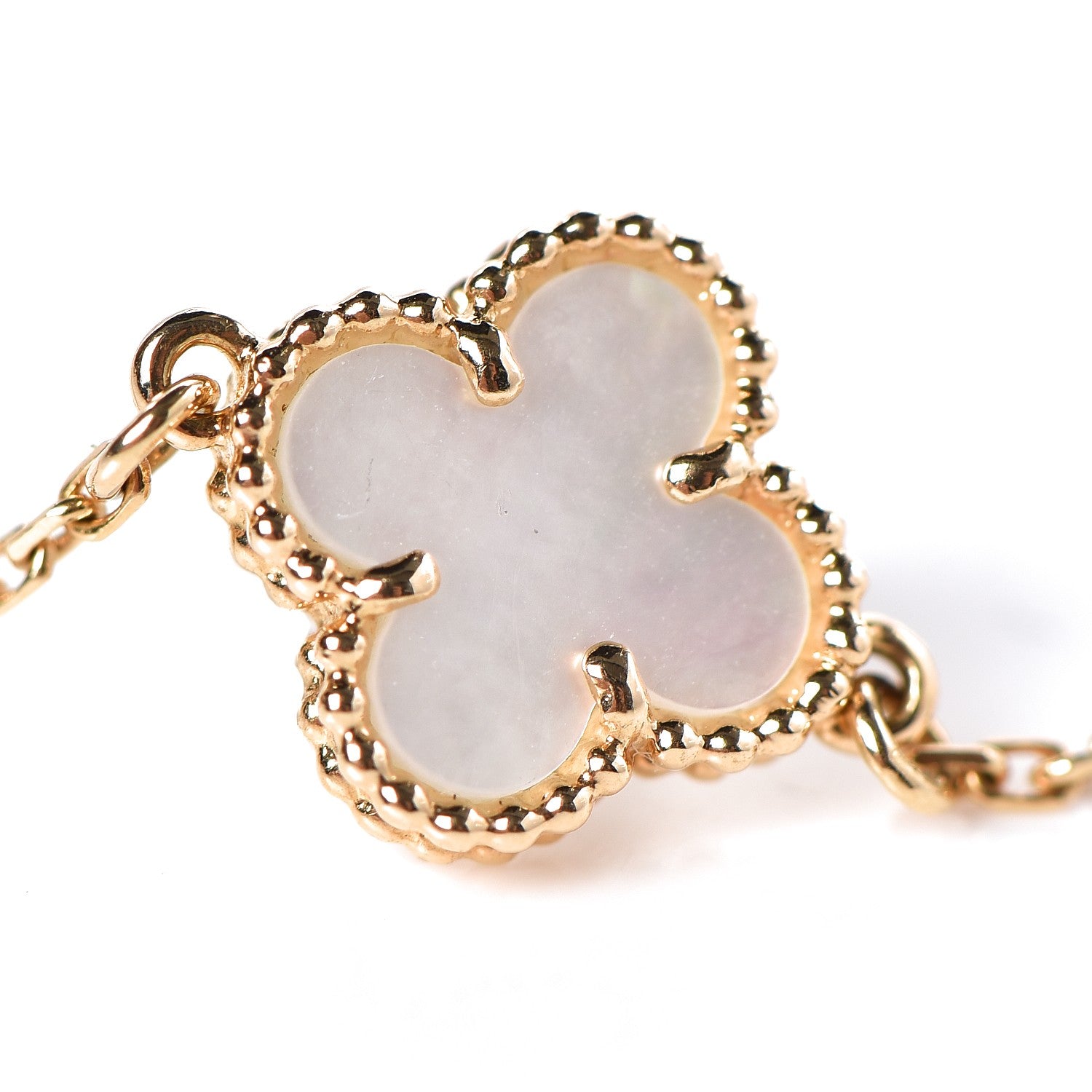 Van Cleef & Arpels 18K Yellow Gold Mother of Pearl Sweet Alhambra Bracelet 5 of 5